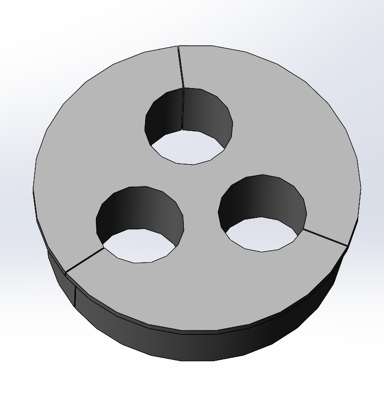 CAD concept of a custom three-hole EPDM component